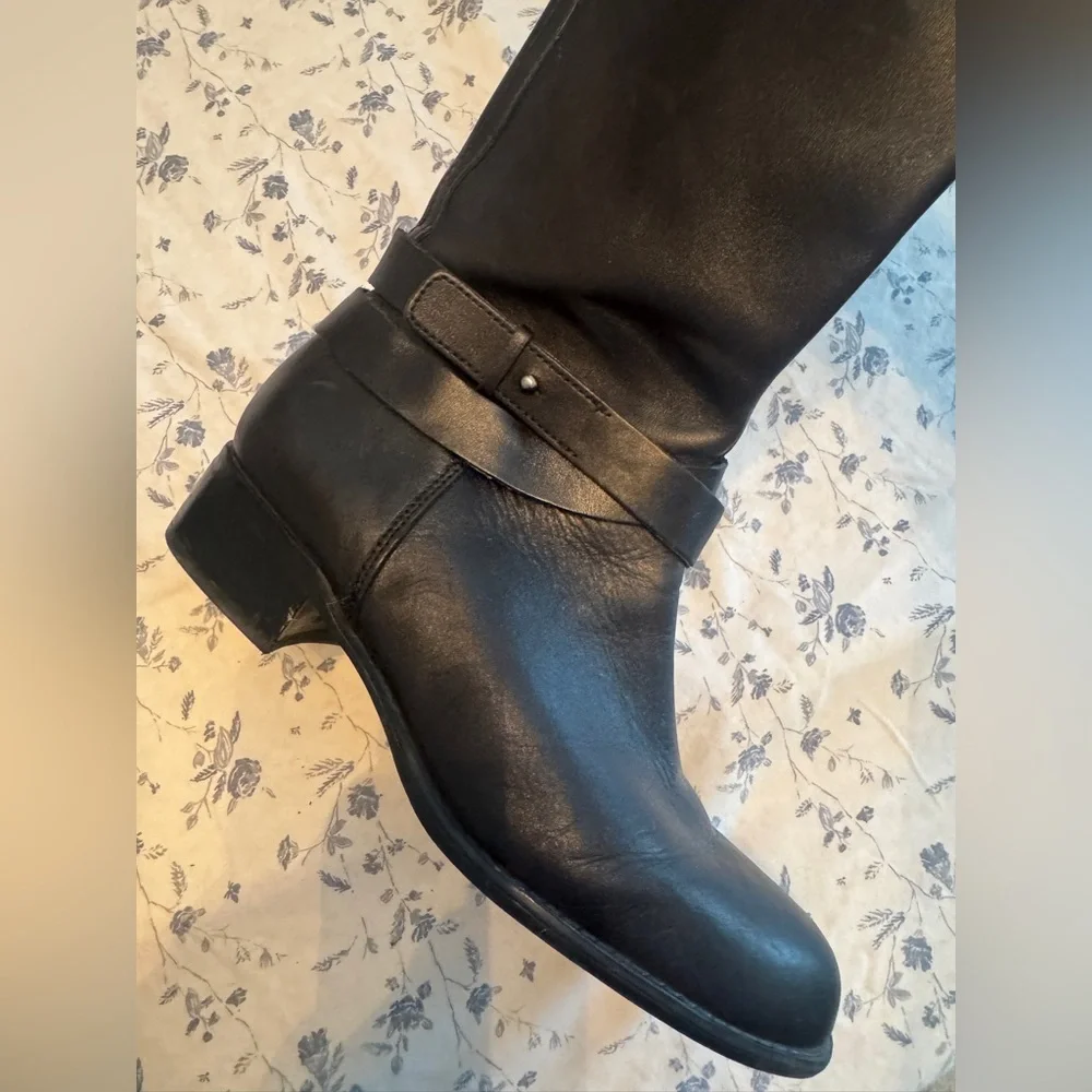 Franco Sarto Black Leather Boots - Picture 5 of 12